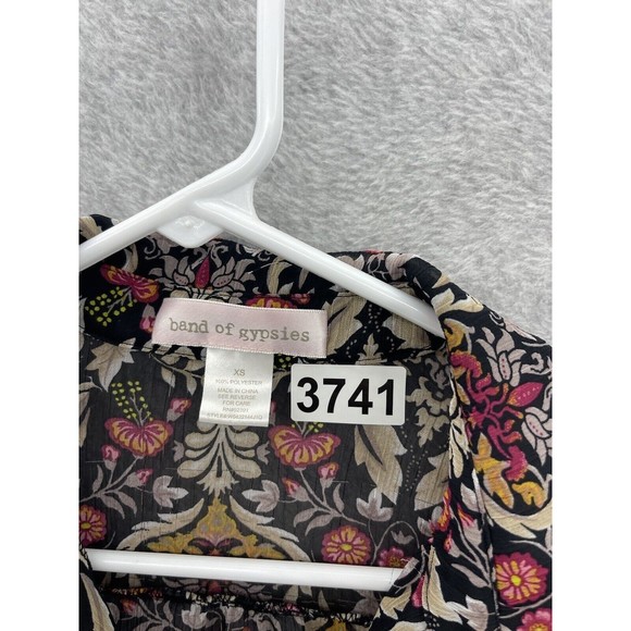 Band of Gypsies Women's Blouse Button Front Long Sleeve XS Sheer Boho - Picture 9 of 10